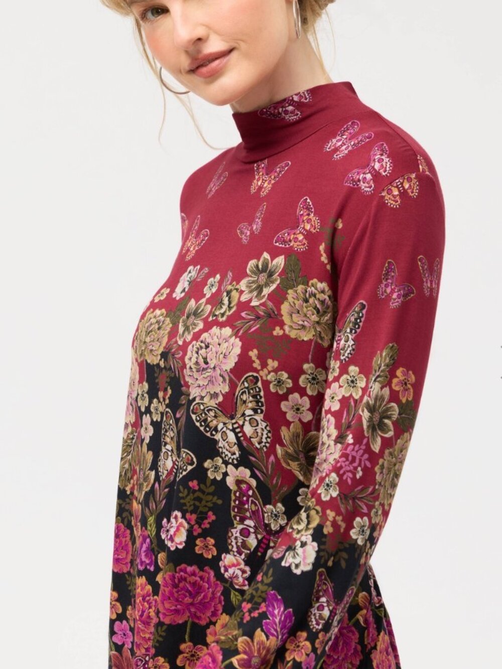 NWT Johnny Was The Janie Favorite Puff Sleeve Mock Neck -Karie